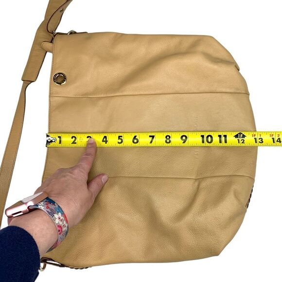 Plinio Visona Tan Pebbled Leather Tote Shoulder Bag Crossbody - Picture 7 of 11